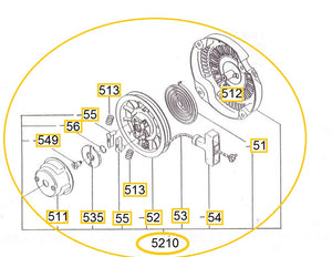 EH12-5210 POLEA RETRACTIL COMPLETA MOTOR EH12-2